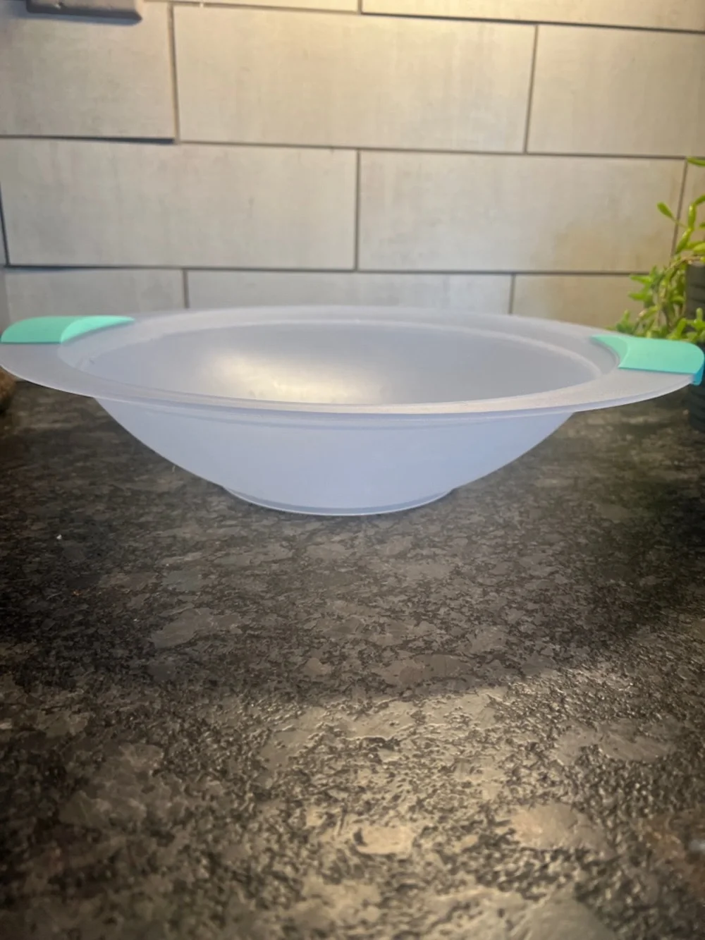 Vintage Tupperware Impressions Fruit or Salad Bowl Mint Grip Handles - 2.8 ltr